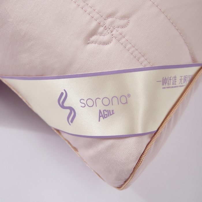 91家纺网 家纺一手货源 找家纺 拾光枕芯 2023新款米丝弹索罗娜杜邦枕头枕芯 杜邦枕豆沙色