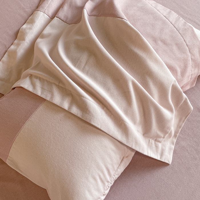 91家纺网 家纺一手货源 找家纺 金麦 2023新款全棉磨毛原棉宽边刺绣四件套系列-梦娜 梦娜-粉