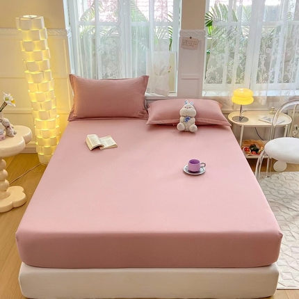 91家纺网 家纺一手货源 找家纺 （总）玖琳 2023新款超柔提花小竺棉双层纱单床笠床笠三件套