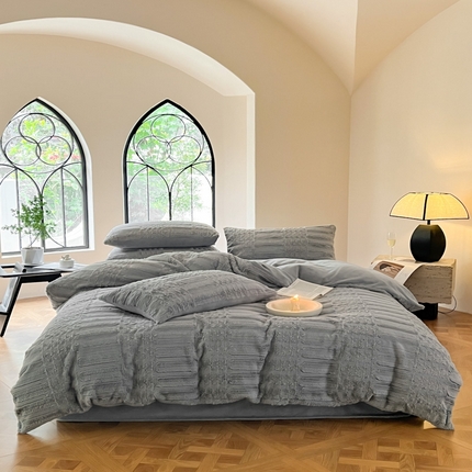 91家纺网 家纺一手货源 找家纺 （总）蓝邻 2025年新款高克重兔毛绒四件套系列