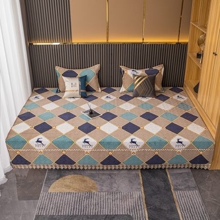 91家纺网 家纺一手货源 找家纺 （总）手艺人 2025新款牛奶绒炕盖榻榻米炕垫新款水溶边K217-K252