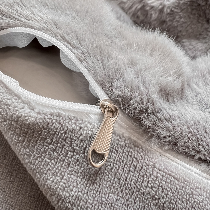 91家纺网 家纺一手货源 找家纺 慕尚 2025新款480g加厚兔毛绒兔兔绒四件套 薇妮绅士灰