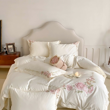 91家纺网 家纺一手货源 找家纺 （总）馨蕊家居 2023新款100支全棉四件套--棉白月光