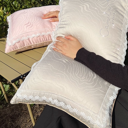 91家纺网 家纺一手货源 找家纺 （总）拾光枕芯 2023新款羊绒蛋白蕾丝枕