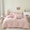91家纺网 家纺一手货源 找家纺 喜梦缘 2025新款A类兔毛绒四件套 波浪-浅粉