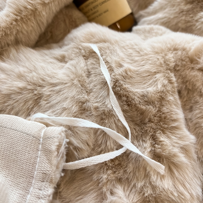 91家纺网 家纺一手货源 找家纺 慕尚 2025新款480g加厚兔毛绒兔兔绒四件套 薇妮卡其