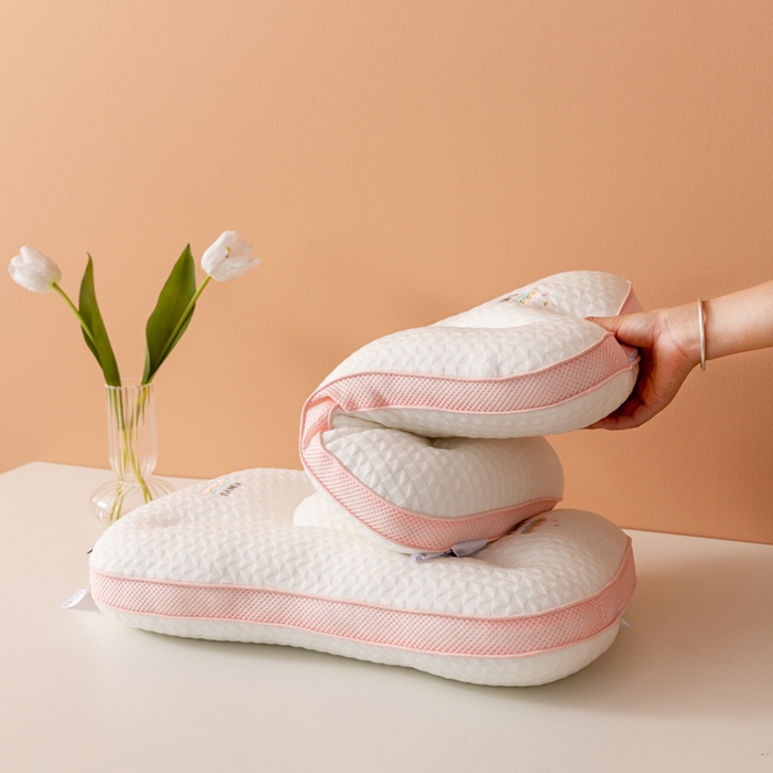 91家纺网 家纺一手货源 找家纺 （总）拾光枕芯 2023新款天丝针织棉彩虹儿童枕男宝枕头枕芯