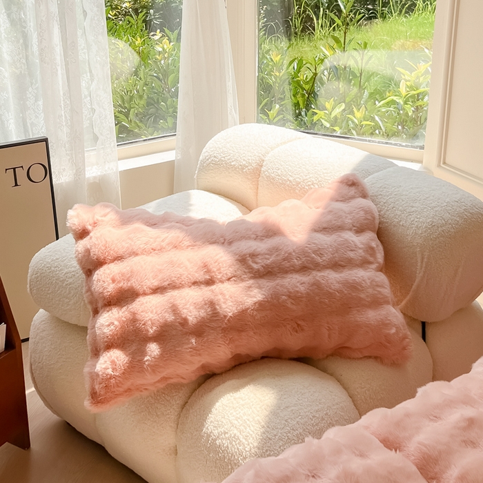 91家纺网 家纺一手货源 找家纺 慕尚 2025新款480g加厚兔毛绒兔兔绒四件套 薇妮肉粉