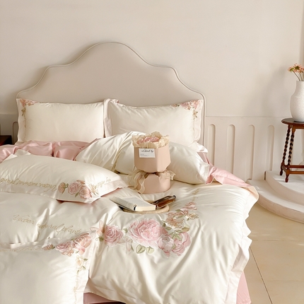 91家纺网 家纺一手货源 找家纺 （总）馨蕊家居 2023新款100支全棉四件套--棉白月光