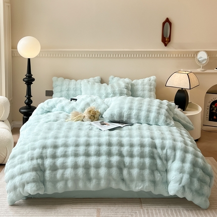 91家纺网 家纺一手货源 找家纺 （总）慕尚 2025新款480g加厚兔毛绒兔兔绒四件套