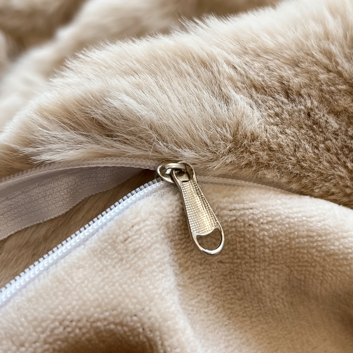 91家纺网 家纺一手货源 找家纺 慕尚 2025新款480g加厚兔毛绒兔兔绒四件套 薇妮卡其