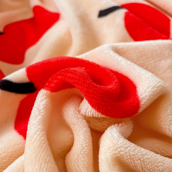 91家纺网 家纺一手货源 找家纺 呗旺鹿 2023新款高克重印花牛奶绒四件套直播 小苹果