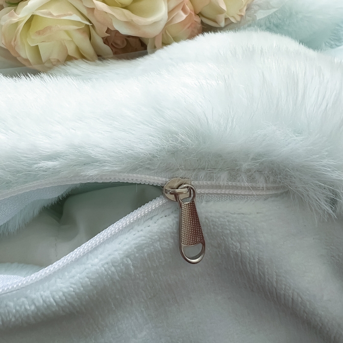 91家纺网 家纺一手货源 找家纺 慕尚 2025新款480g加厚兔毛绒兔兔绒四件套 薇妮蔚蓝