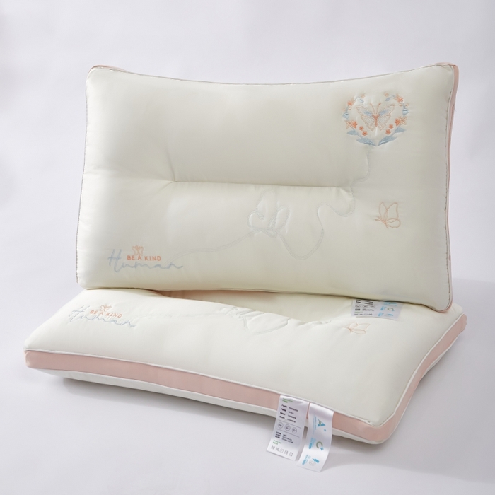 91家纺网 家纺一手货源 找家纺 （总）拾光枕芯 2023新款天丝粉红蝴蝶枕枕头枕芯