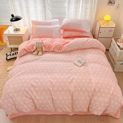 91家纺网 家纺一手货源 找家纺 （总）多乐家纺 2023新款轻工艺磨毛加牛奶绒四件套