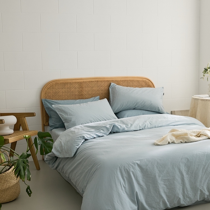 91家纺网 家纺一手货源 找家纺 新款秋冬40S水洗棉四件套-晚风 晚风-晴山蓝