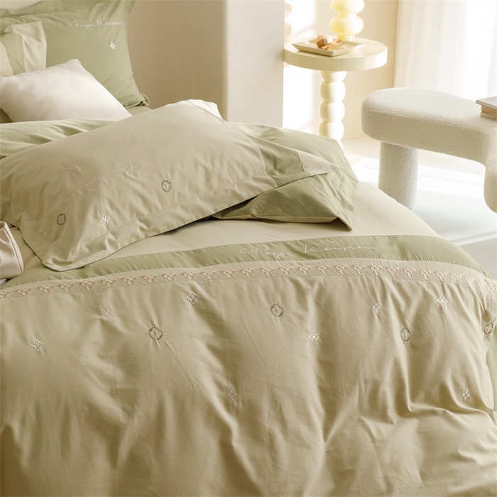 91家纺网 家纺一手货源 找家纺 艾莱家纺 2023新款A类秋恋磨毛刺绣四件套 秋恋-曙光金