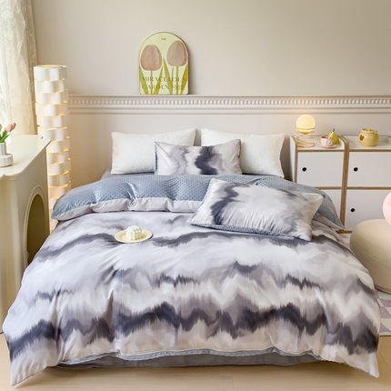 91家纺网 家纺一手货源 找家纺 （总）珺柔家纺 2023新款全棉加豆豆牛奶绒四件套