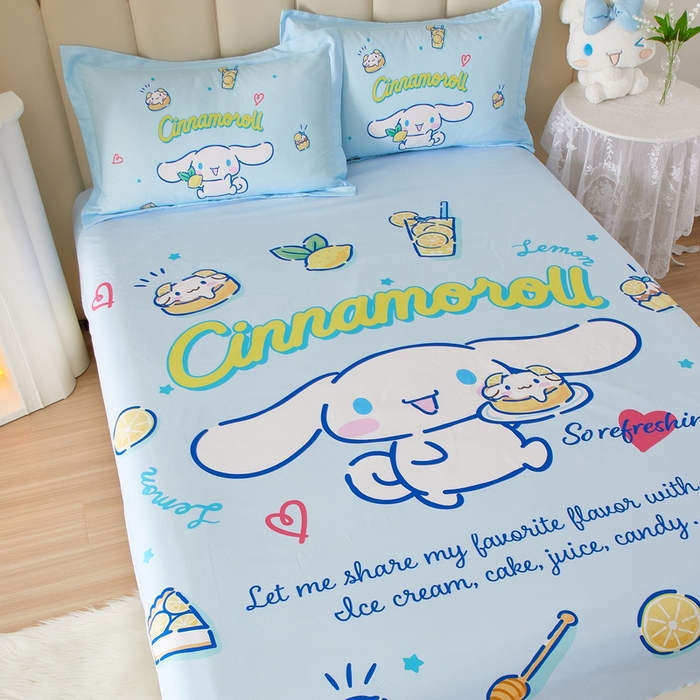 91家纺网 家纺一手货源 找家纺 蘭菲 2023新款三丽鸥全棉单床笠 圆宝