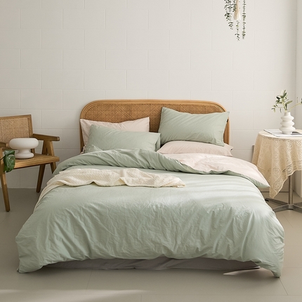 新款秋冬40S水洗棉四件套-晚风 晚风-玄青