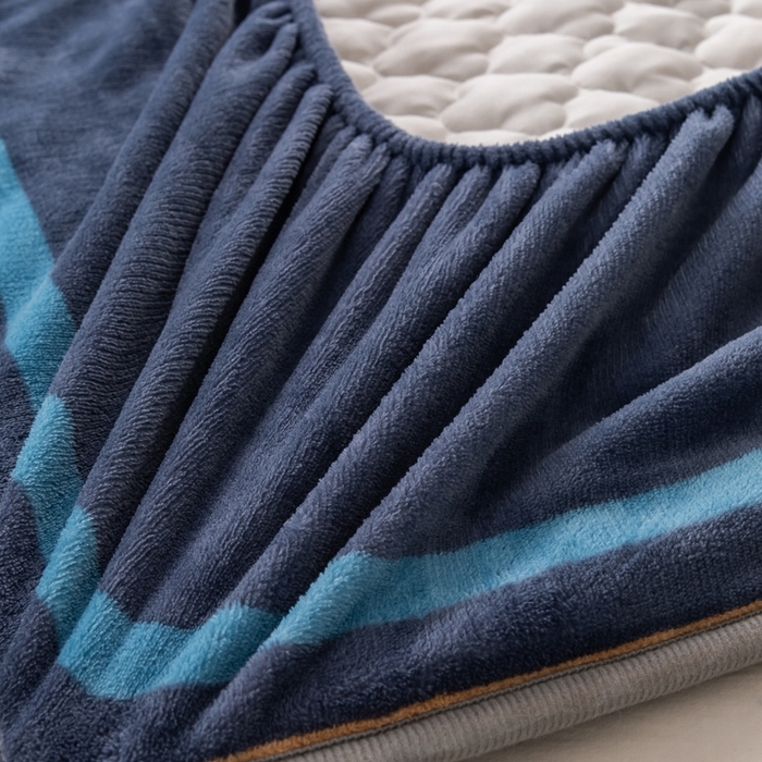 91家纺网 家纺一手货源 找家纺 卡伦家纺  2025新款A类牛奶绒大豆纤维抗菌夹棉床笠 斯诺克