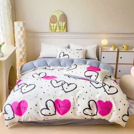 91家纺网 家纺一手货源 找家纺 （总）珺柔家纺 2023新款全棉加豆豆牛奶绒四件套