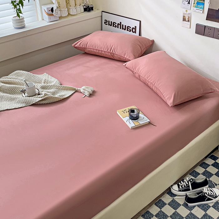 91家纺网 家纺一手货源 找家纺 蓝淋家纺 2023新款新品床笠 豆沙