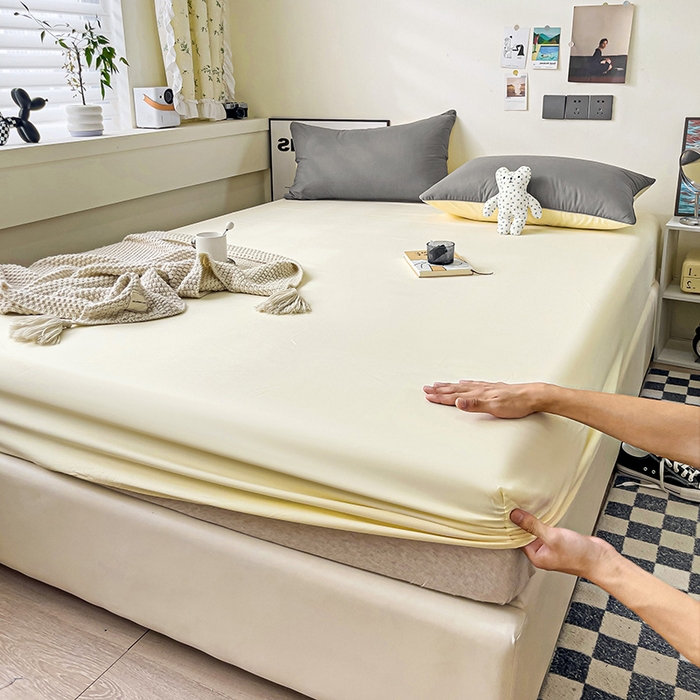 91家纺网 家纺一手货源 找家纺 蓝淋家纺 2023新款新品床笠 纯白