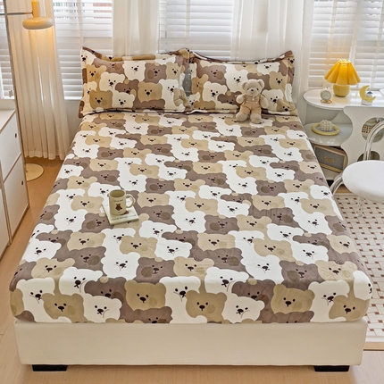 91家纺网 家纺一手货源 找家纺 （总）富馨莱 2023新款印花牛奶绒床笠