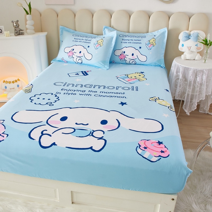 91家纺网 家纺一手货源 找家纺 蘭菲 2023新款三丽鸥全棉单床笠 吃货