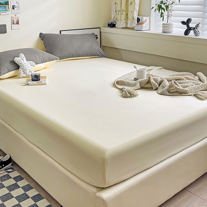 91家纺网 家纺一手货源 找家纺 蓝淋家纺 2023新款新品床笠 纯白