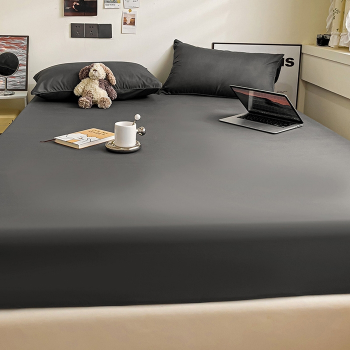 91家纺网 家纺一手货源 找家纺 蓝淋家纺 2023新款新品床笠 深灰