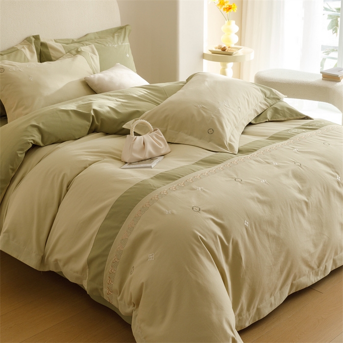 91家纺网 家纺一手货源 找家纺 艾莱家纺 2023新款A类秋恋磨毛刺绣四件套 秋恋-曙光金