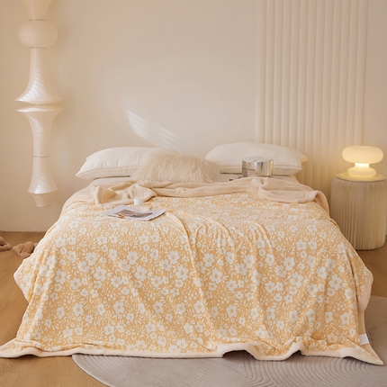 91家纺网 家纺一手货源 找家纺 （总）铭动 2023新款雕花绒保暖毯-小花毛毯