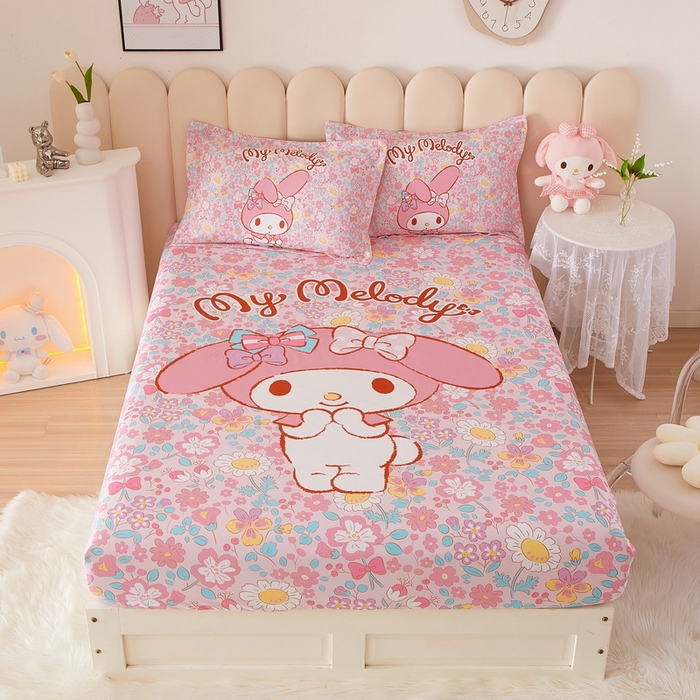 91家纺网 家纺一手货源 找家纺 蘭菲 2023新款三丽鸥全棉单床笠 闺蜜