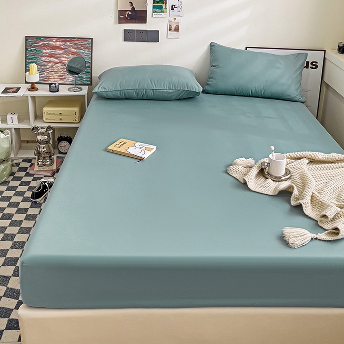 91家纺网 家纺一手货源 找家纺 蓝淋家纺 2023新款新品床笠 墨蓝