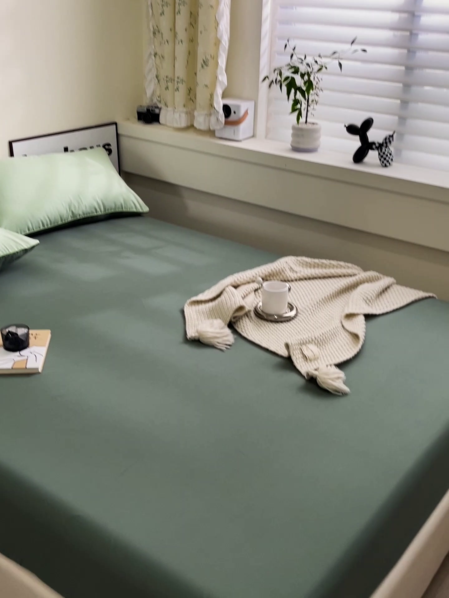 91家纺网 家纺一手货源 找家纺 蓝淋家纺 2023新款新品床笠 奶绿深绿