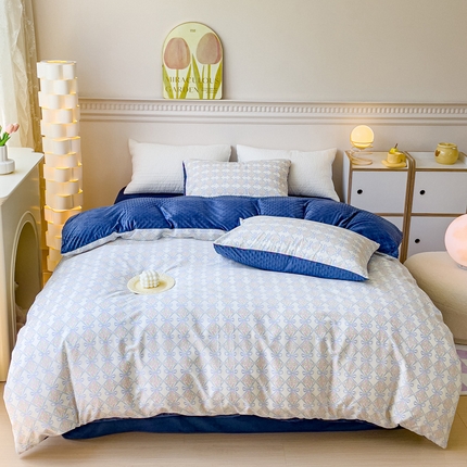 珺柔家纺 2023新款全棉加豆豆牛奶绒四件套 朱丽叶