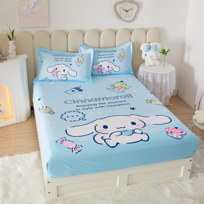 91家纺网 家纺一手货源 找家纺 蘭菲 2023新款三丽鸥全棉单床笠 吃货