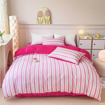 珺柔家纺 2023新款全棉加豆豆牛奶绒四件套 多彩