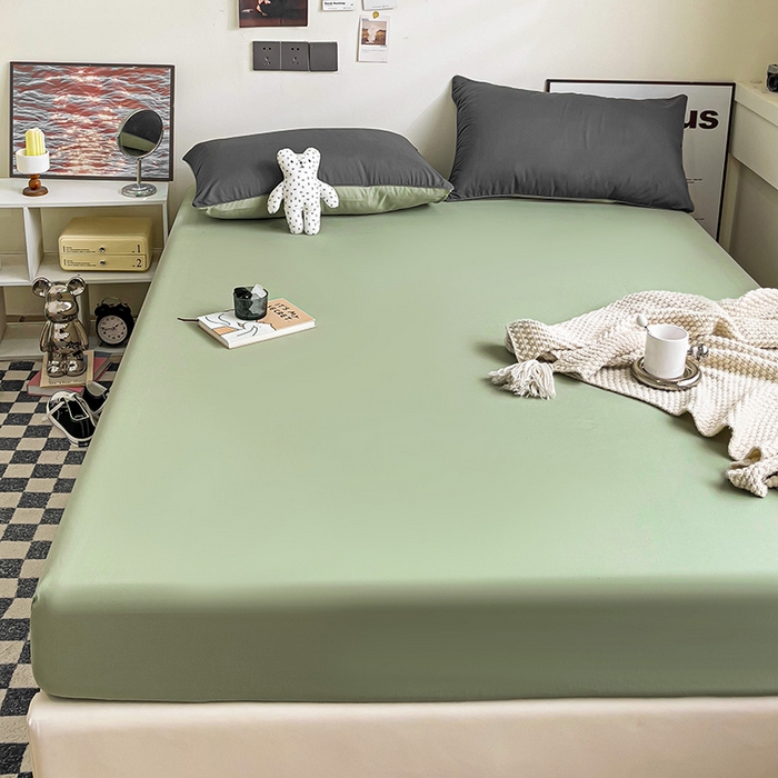 91家纺网 家纺一手货源 找家纺 蓝淋家纺 2023新款新品床笠 深灰抹茶