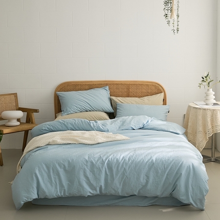 新款秋冬40S水洗棉四件套-晚风 晚风-西子蓝