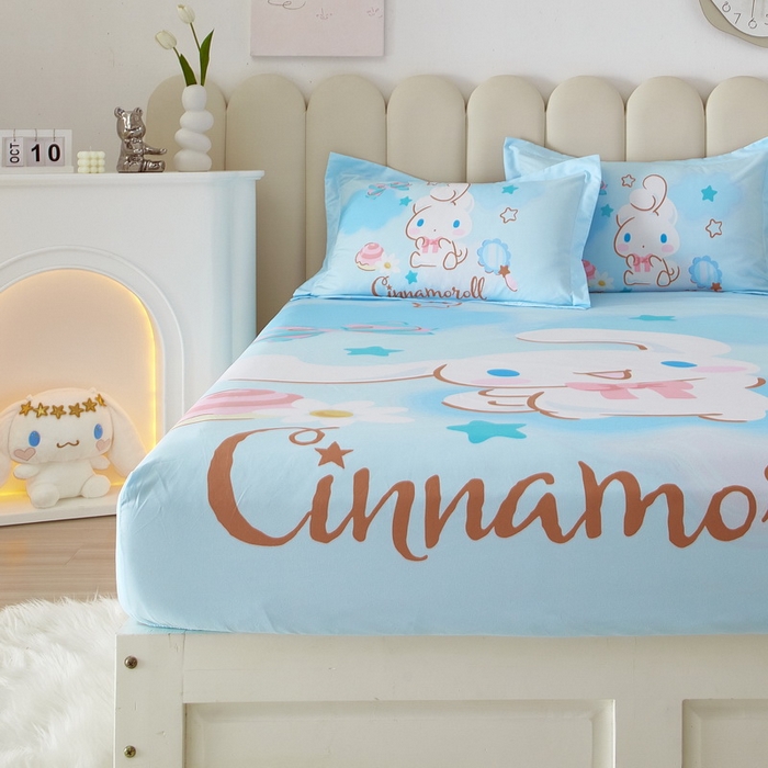 91家纺网 家纺一手货源 找家纺 蘭菲 2023新款三丽鸥全棉单床笠 果果