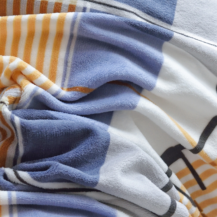 91家纺网 家纺一手货源 找家纺 多乐家纺 2023年新款牛奶绒学生三件套 大蓝格