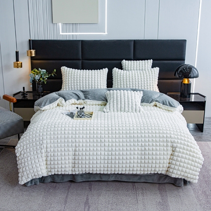 91家纺网 家纺一手货源 找家纺 （总）邦妮2024新款立体兔兔绒牛奶绒四件套