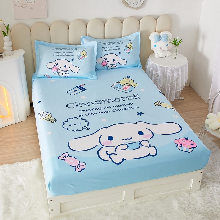 91家纺网 家纺一手货源 找家纺 蘭菲 2023新款三丽鸥全棉单床笠 吃货