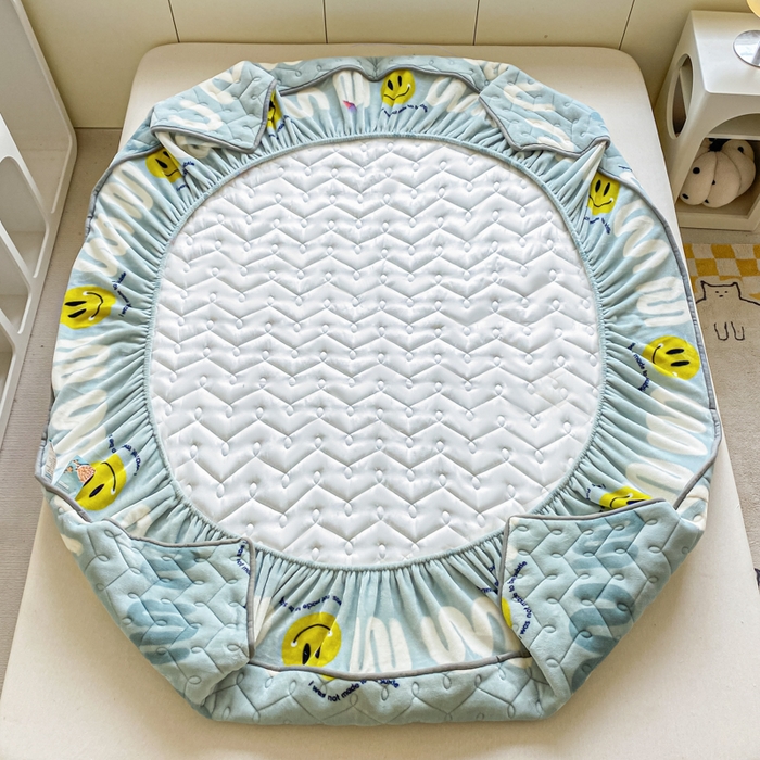 91家纺网 家纺一手货源 找家纺 卡伦家纺  2025新款A类牛奶绒大豆纤维抗菌夹棉床笠 梦想创造家