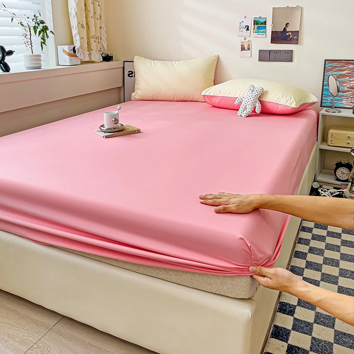 91家纺网 家纺一手货源 找家纺 蓝淋家纺 2023新款新品床笠 奶白玉