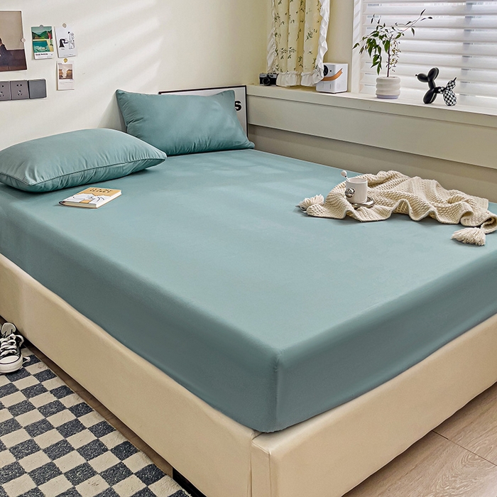 91家纺网 家纺一手货源 找家纺 蓝淋家纺 2023新款新品床笠 墨蓝