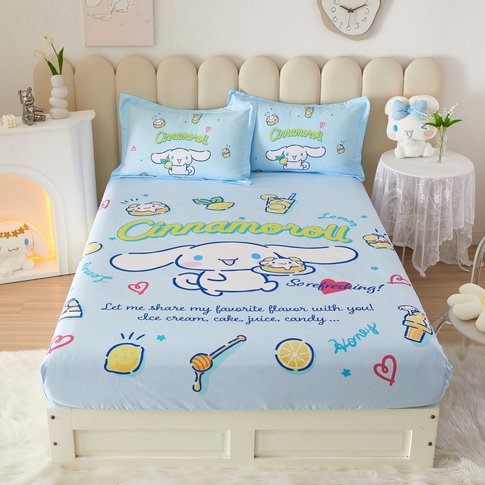 91家纺网 家纺一手货源 找家纺 蘭菲 2023新款三丽鸥全棉单床笠 圆宝